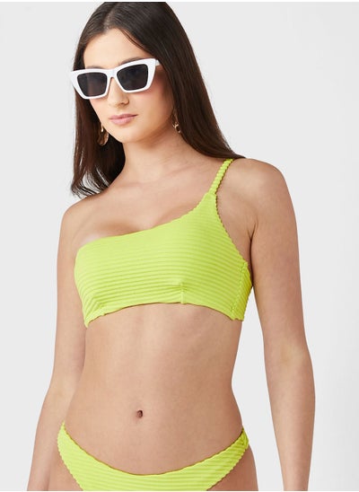 Buy One Shoulder Knitted Bikini Top in UAE