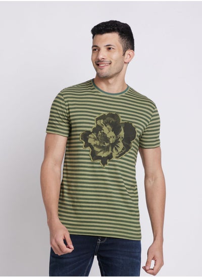 Buy Printed Crew Neck T-Shirt in UAE