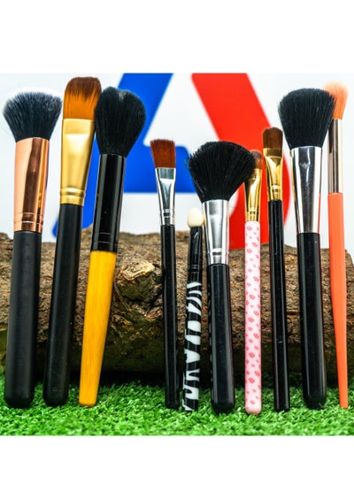 Buy Makeup Brushes Set 10Pcs - Multi Color in Egypt