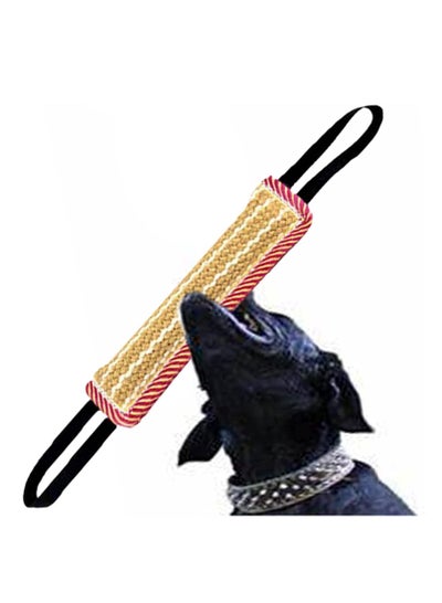 Buy Dog Tug Toy, Dog Bite Jute Pillow Pull Toy with 2 Strong Handles, Perfect for Tug of War, Puppy Training Interactive Play, Durable Bite Training Toys for Medium to Large Dogs Black in UAE