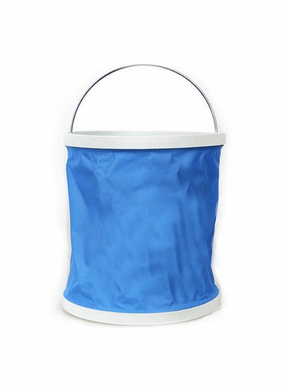 اشتري 9L Collapsible Bucket, No Leakage Car Wash Bucket, Multifunction Outdoor Portable Folding Pail Fishing Cleaning Water Container for Hiking Camping House Working, Blue في الامارات