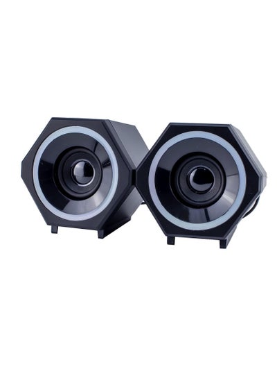 Buy Music Speaker For Gaming RGB colorful lights, stereo sound, good quality, can connect pc, laptop, mp3, mp4 , l-6060 in Egypt