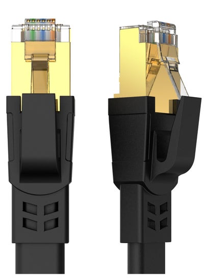 Buy 10m CAT8 Ethernet Cable, High Speed Heavy Duty Cat8 LAN Network Cable 40Gbps, 2000Mhz with Gold Plated RJ45 Connector for Modem, Router, Switch, Gaming, Xbox - Black in UAE