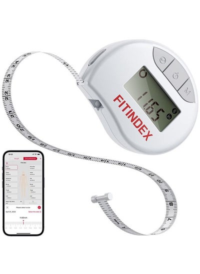 اشتري Smart Body Tape Measure, FITINDEX Bluetooth Digital Measuring Tape for Body, Soft Sewing Tape, with LED Monitor Display, Lock Pin, Retractable Button, Fitness Body Measurement via App في الامارات