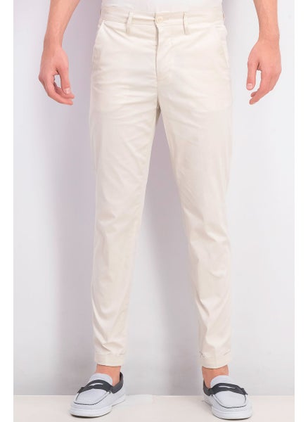 اشتري Men Slim Fit Pants, Off White في السعودية