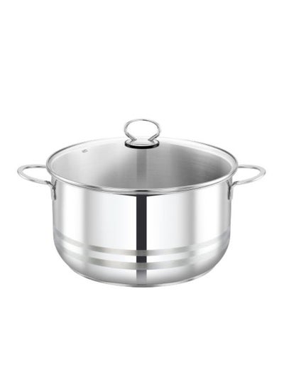 اشتري Stainless Steel Casserole With Glass Lid 26cm في السعودية