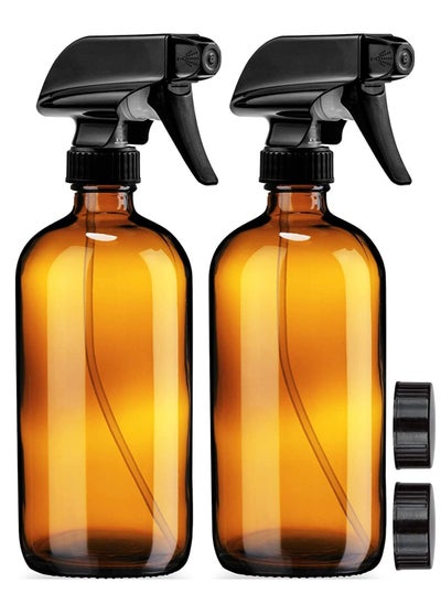 اشتري Spray Bottles 500ML, Fine Mist Amber Sprayer Plant Mister Atomiser Refillable Container with Stream Modes Set for Essential Oils, Cleaning 2 Pack في الامارات