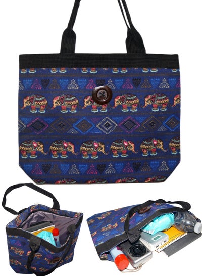 اشتري shopping women canvas zipper tote bag في مصر