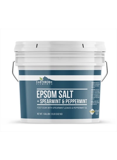 Buy Spearmint & Peppermint Epsom Salt Foot Soak, 1 Gallon Bucket, Minty Aroma, Always Pure in UAE