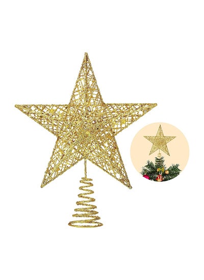 اشتري Christmas Tree Topper Glittered 6 Inch Gold Star Tree Topper for Christmas Hallow Xmas Home Decoration في مصر