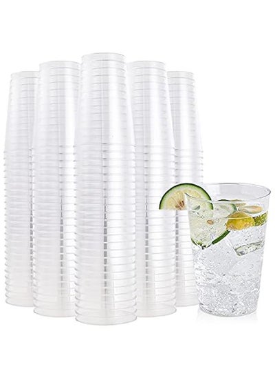 Buy 12 oz Clear Plastic Cups: Disposable & Reusable Tumblers for Party, Thanksgiving, ,  - Pack of 200 in Saudi Arabia