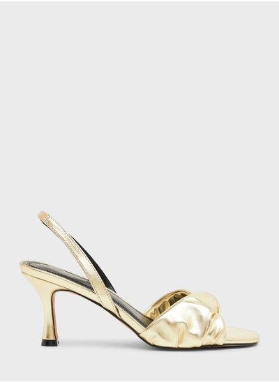 Buy Metallic Slingback Mid Heel Sandals in Saudi Arabia