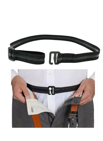 اشتري Upgrade Men Shirt Stays Shirt Lock Belt, Belt Style Shirt Stays, Adjustable Elastic Shirt Holder Keeps Shirt Tucked in for Police Military(Select Series) في السعودية