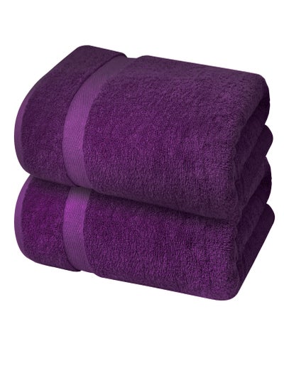Buy Premium Purple Bath Sheets – Pack of 2, 90cm x 180cm Large Bath Sheet Towel - 100% Cotton Ultra Soft and Absorbent Oversized Towels for Bathroom, Hotel & Spa Quality Towel by Infinitee Xclusives in UAE