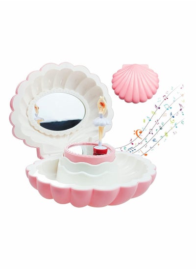 Buy Shell Ballerina Musical Box Pink Wind Up Musical Boxes for Girl Birthday Gift Classic Retro Melody Trinket Jewelry Box With Mirror in UAE