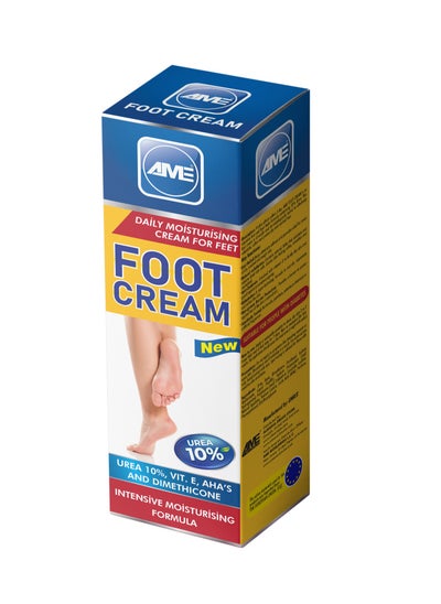 Buy AME Foot Cream with 10% Urea, Vitamin – E, AHA’s and Dimethicone for Daily Moisturizing -Soothes Sore Tired Feet-Deep Moisturizes Rough & Dry Skin- Suitable for Diabetic Feet -75gm in UAE