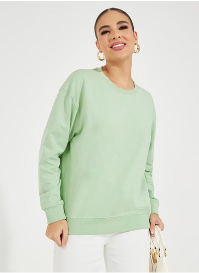 Buy Regular Fit Solid Sweatshirt in Saudi Arabia