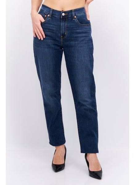 Buy Women Regular Fit Washed Denim Jean, Blue in UAE