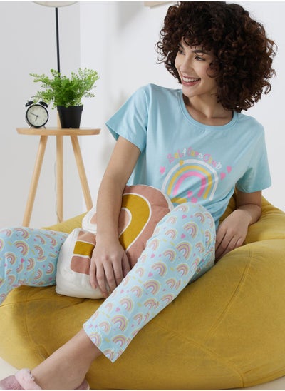 Buy Printed T-Shirt And Pyjama Set in Saudi Arabia