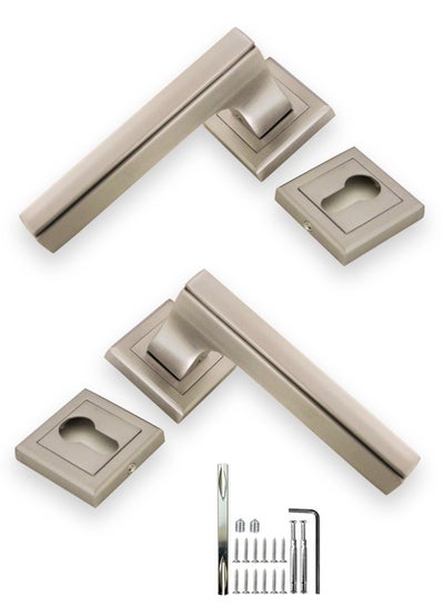 Buy Mortise Zinc door Handle (AB-006F-MSN) in Saudi Arabia