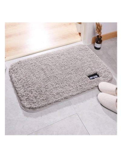 Buy Non-Slip Flocking Bathroom Mat, Absorbent Mat, Bathroom Entrance Mat, Bedroom Toilet, Quick Drying Shower Rug Bath Mat in UAE