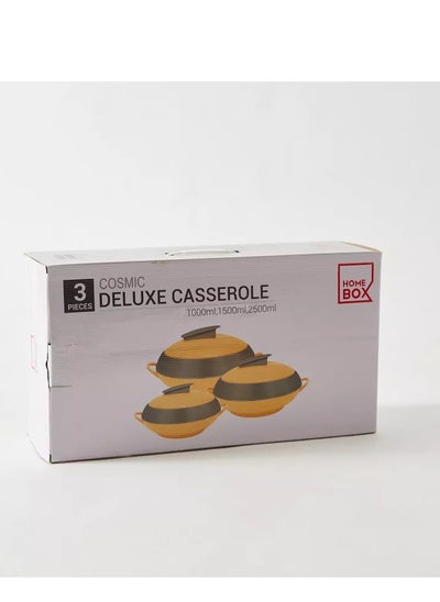 Buy Best 3 Pcs Deluxe Casserole Yellow in Saudi Arabia