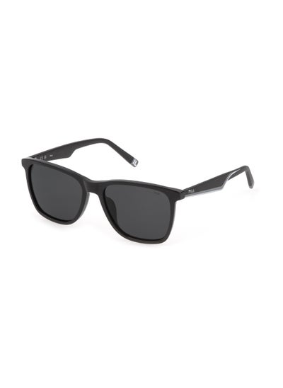 Buy Men's Square Shape Polarized Acetate Sunglasses SFI461 56700P - Lens Size: 56 Mm - Shiny Black in Saudi Arabia