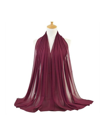 Buy Modest and Versatile Chiffon Hijab Maroon in UAE