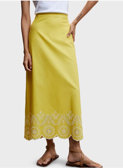 Buy Openwork Embroidered Skirt in UAE