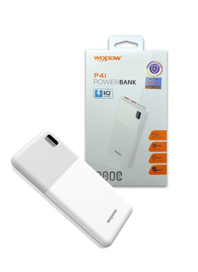 Buy Smart Power Bank Fast Charging P4I - White 10000 mAh in Saudi Arabia