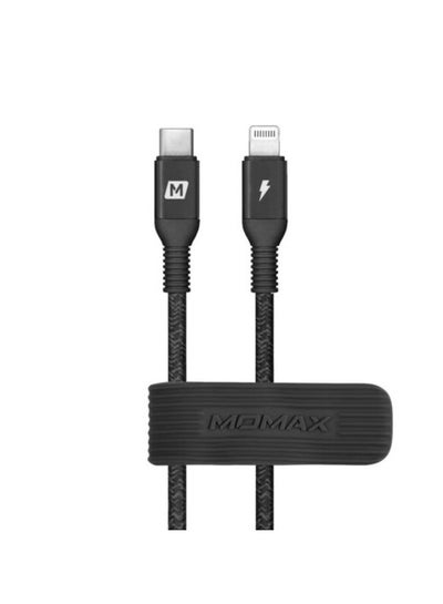 Buy Momax Cable Elitelink 1.2m USB-C to lightning 3m 20w - Black in Egypt