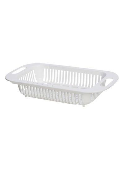 Buy Extendable Kitchen Sink Colander Strainer Basket (White) in UAE