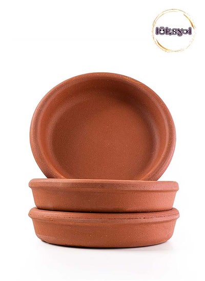 Buy Luksyol Handmade Unglazed Clay Bowls: Elevate Your Culinary Experience with a Set of 3 (6.3 x 1.57 in) | Authentic Terracotta Cooking for Indian, Mexican, Korean Cuisine | Microwave-Friendly and Safe in UAE