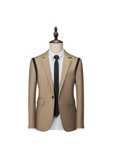 Buy New Mens Casual Suit Blazer Business Fashion Khaki in Saudi Arabia