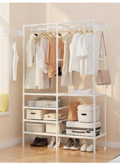 Buy Durable Movable Clothes Rack with Wardrobe Hanger and Clothes Storage Holder in Egypt