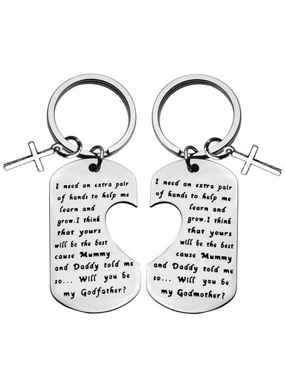 Buy Godparent Gifts From Godchild Will You Be My Godmother/Godfather Keychain Set Christening Gift Godparents Announcement Jewelry First Communion Gift For Godmother Godfather Baptism Gift Keyring in Saudi Arabia