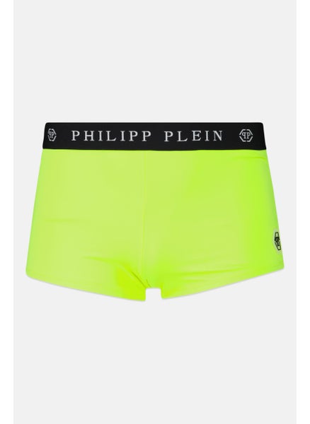 Buy Men Brand Logo Swimming Trunks, Lime Green in UAE