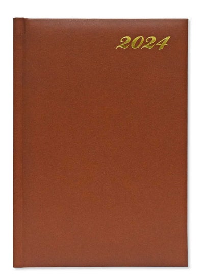 اشتري Fis 2024 A5 Diary,Vinyl, English  1 Side Padded Brown -FSDI18E24BR في الامارات