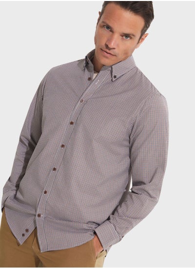 Buy Check Deatiled  Regular Fit Shirt in UAE