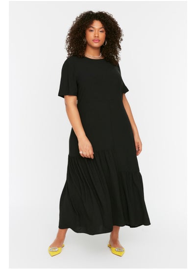 Buy Black Woven Ruffle Dress TBBSS22EL1595 in Egypt