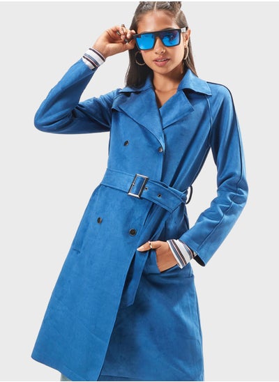 Buy Double Breasted Belted Coat in UAE