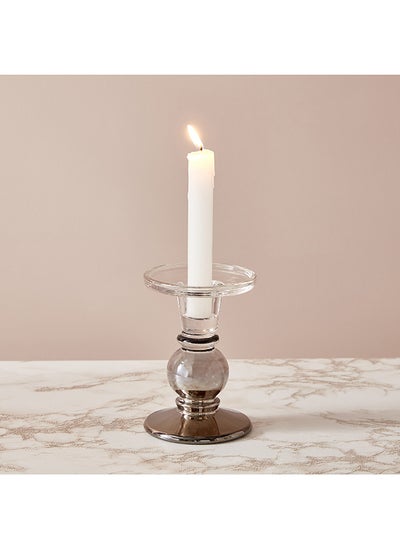 Buy Oligo Semi-Nickle Finish Candleholder 9 x 12.5 x 9 cm in UAE