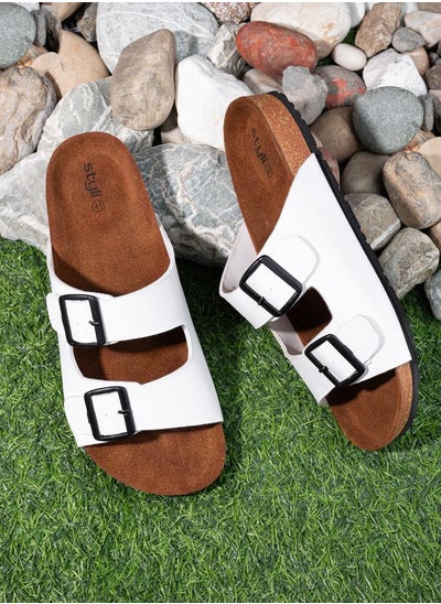 Buy Buckle Double Strap Thick Sole Casual Sandals in Saudi Arabia