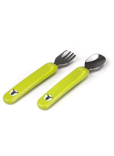 اشتري Premier Spoon and Fork for Baby from 12 months and above Lime في السعودية