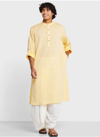 Buy Mandarin Collar Long Kurta in UAE