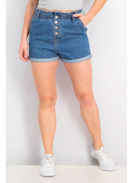 اشتري Women Four Pocket Denim Short, Blue في السعودية