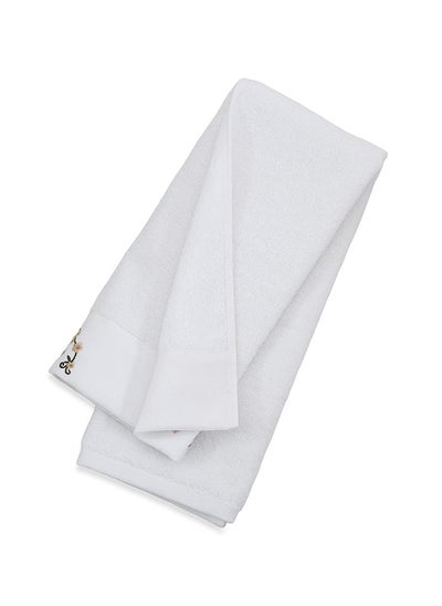 اشتري Liza Embroidered Hand Towel, White - 500 GSM, 50x80 cm في الامارات