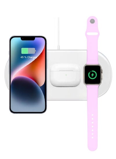 اشتري 3 in 1 Fast Wireless Charger 15W for iPhone 14 / 14 plus في الامارات