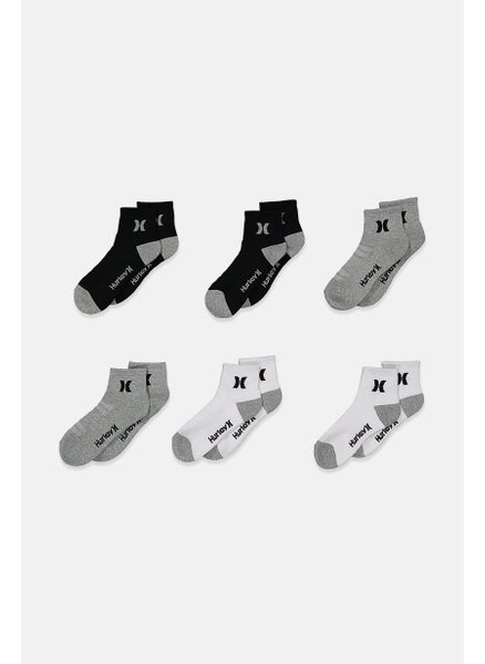 اشتري Men 6 Pairs Terry Crew Socks, White and Grey and Black في الامارات