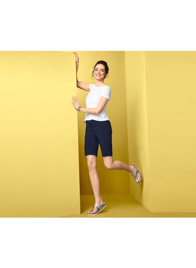 اشتري Women Plain Chino Short, Navy في الامارات